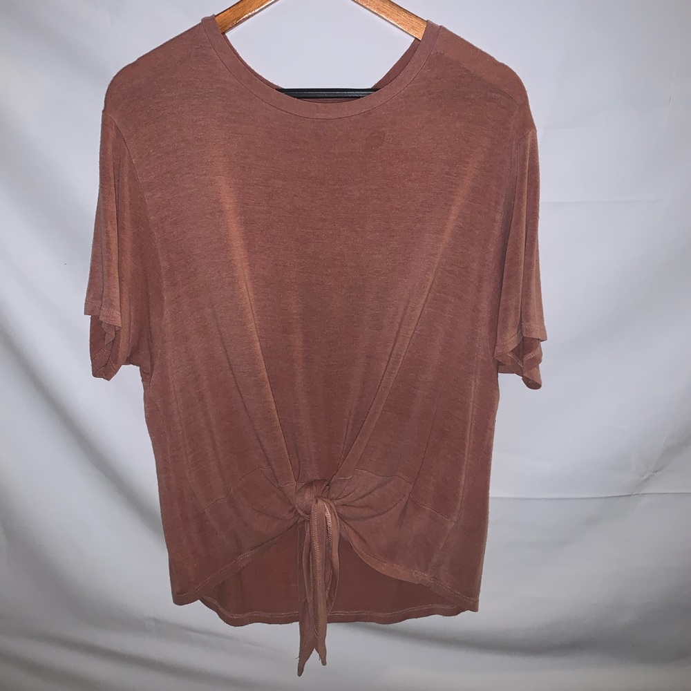 Terra Cotta “Clay” Color Top With Front Tie
